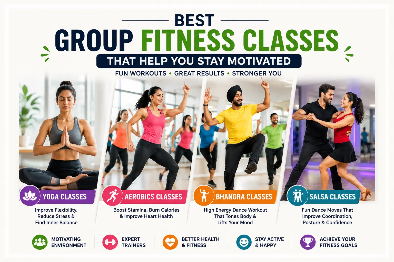 Join our vibrant fitness classes at Bodyzone